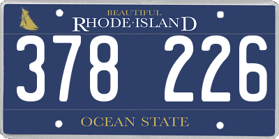 RI license plate 378226