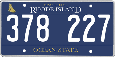 RI license plate 378227
