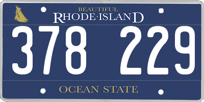 RI license plate 378229
