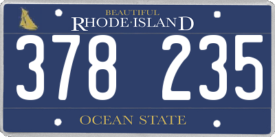 RI license plate 378235