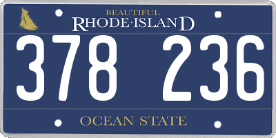 RI license plate 378236