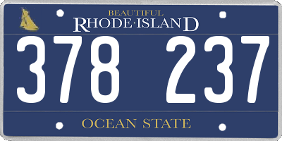 RI license plate 378237