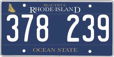 RI license plate 378239