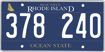 RI license plate 378240