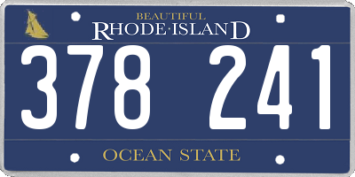 RI license plate 378241