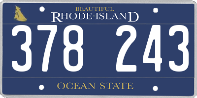 RI license plate 378243