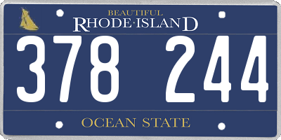 RI license plate 378244