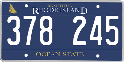 RI license plate 378245