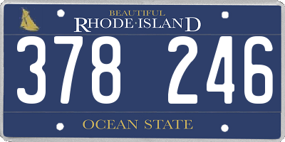 RI license plate 378246