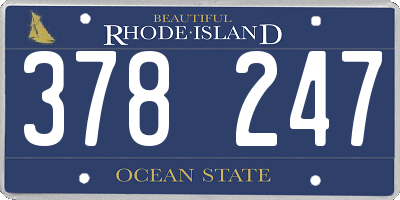 RI license plate 378247