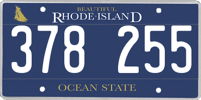 RI license plate 378255