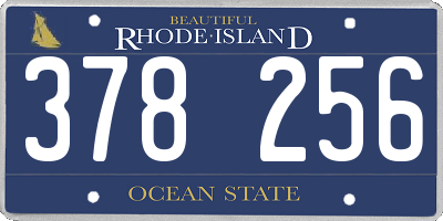 RI license plate 378256