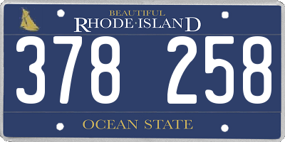 RI license plate 378258