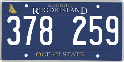 RI license plate 378259