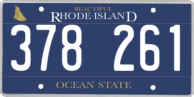 RI license plate 378261