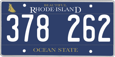 RI license plate 378262