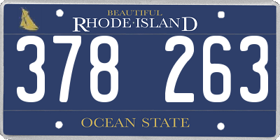 RI license plate 378263