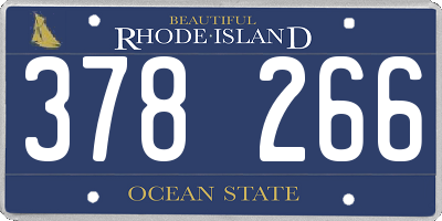 RI license plate 378266