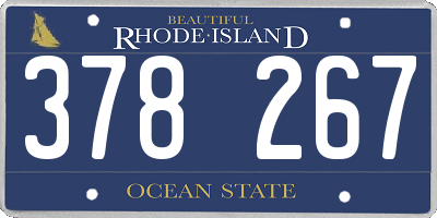RI license plate 378267