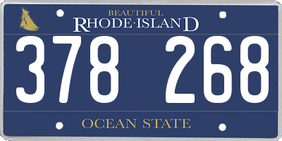 RI license plate 378268