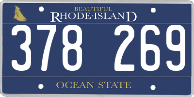 RI license plate 378269