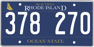 RI license plate 378270