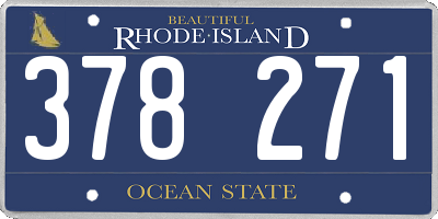 RI license plate 378271
