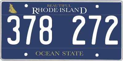 RI license plate 378272