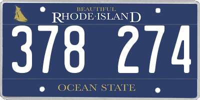 RI license plate 378274
