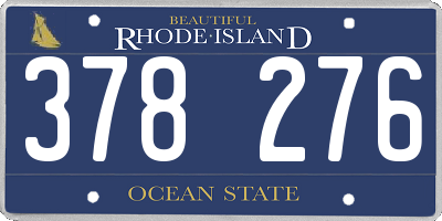 RI license plate 378276