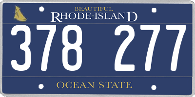 RI license plate 378277