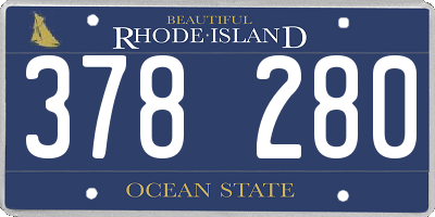 RI license plate 378280