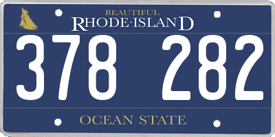 RI license plate 378282