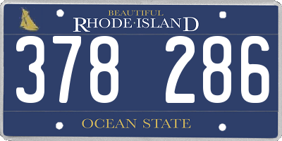 RI license plate 378286