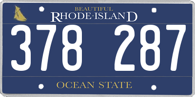 RI license plate 378287