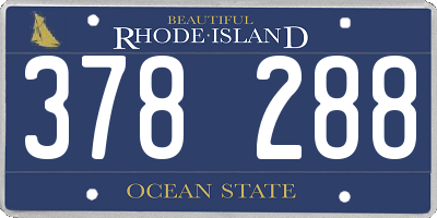 RI license plate 378288