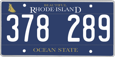 RI license plate 378289