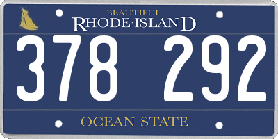 RI license plate 378292