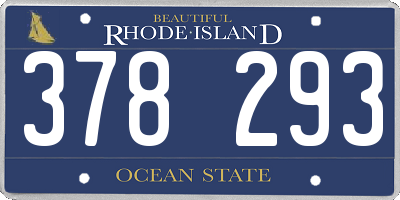 RI license plate 378293