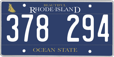 RI license plate 378294