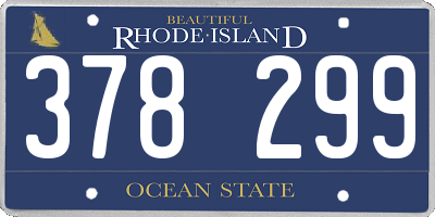 RI license plate 378299