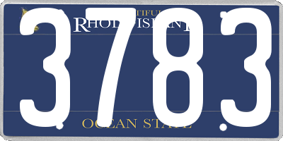 RI license plate 3783