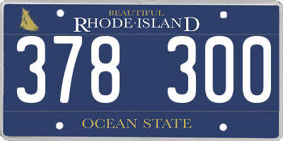 RI license plate 378300