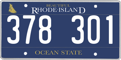 RI license plate 378301