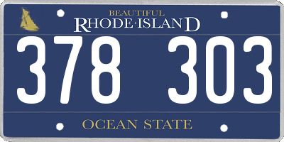 RI license plate 378303