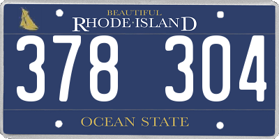 RI license plate 378304