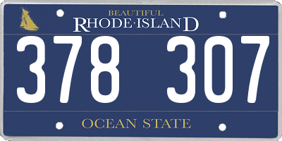 RI license plate 378307