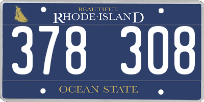 RI license plate 378308