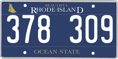 RI license plate 378309