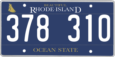 RI license plate 378310